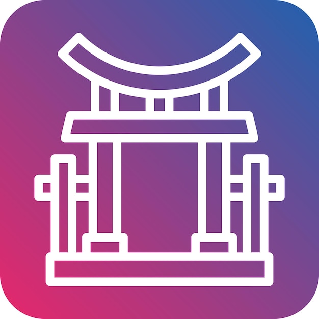 Vectorontwerp Torii Gate Icon Style