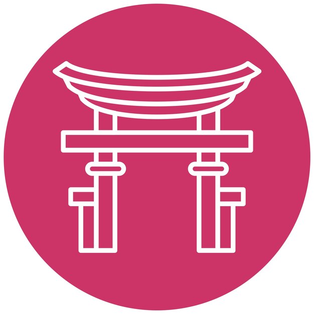 Vectorontwerp Torii Gate Icon Style
