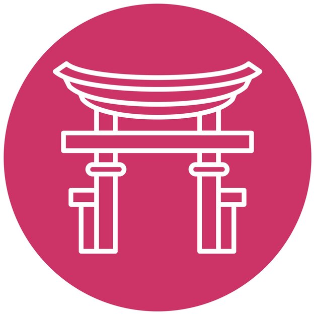 Vectorontwerp torii gate icon style