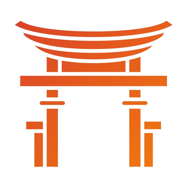 Vectorontwerp Torii Gate Icon Style