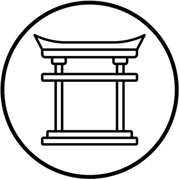Vectorontwerp Torii Gate Icon Style
