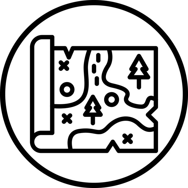 Vectorontwerp Treasure Map Icon Style