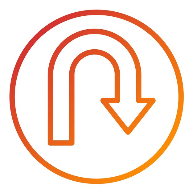 Vectorontwerp UTurn Icon Style