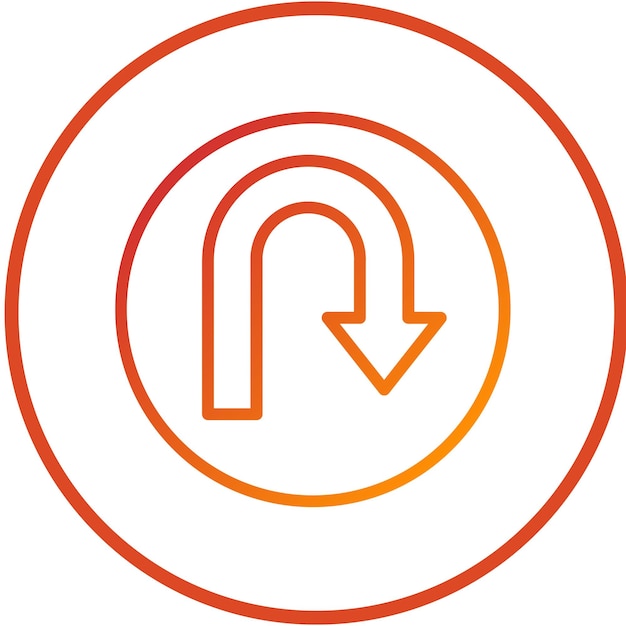Vectorontwerp UTurn Icon Style