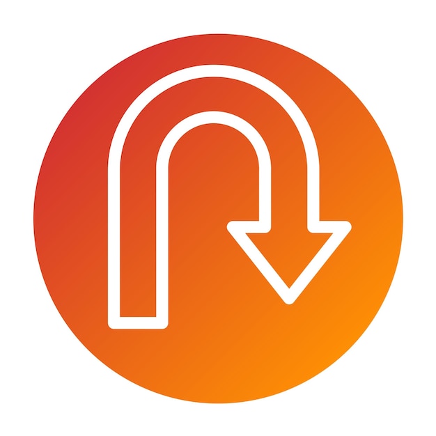 Vectorontwerp UTurn Icon Style