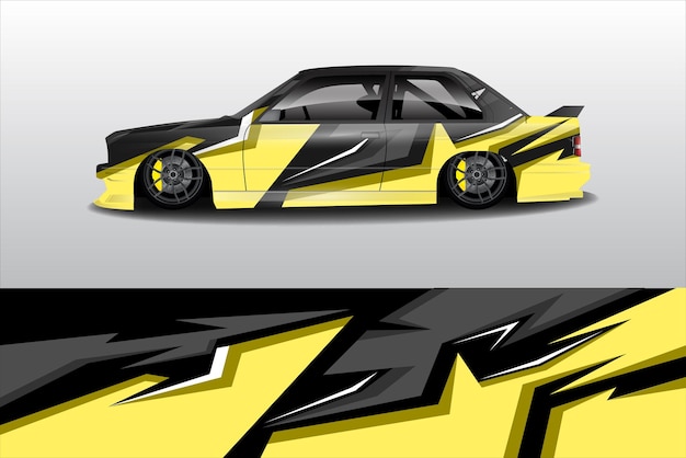 Vectorontwerp van auto sticker kit racing achtergrond abstracte lijnen graphics van racing rally