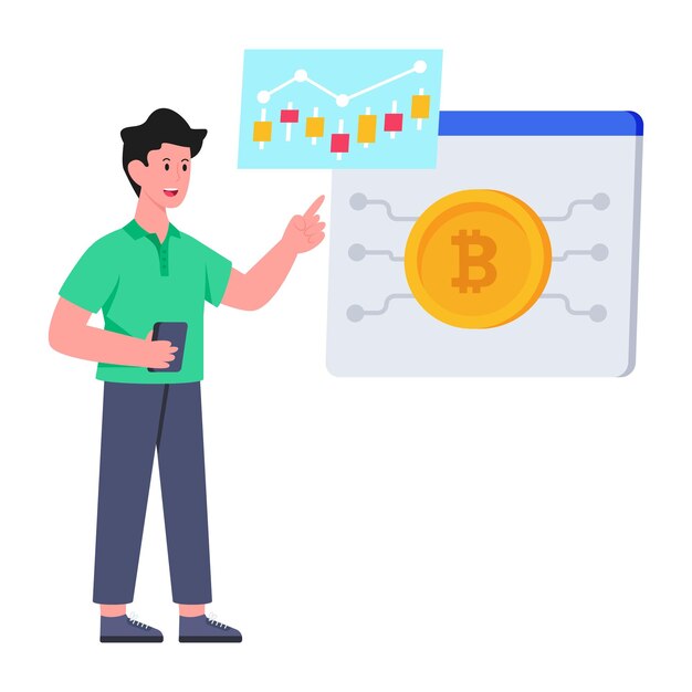 Vectorontwerp van bitcoin-netwerk