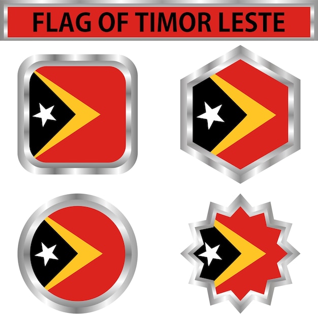 VECTORONTWERP VAN DE VLAG VAN TIMOR MET ROESTVRIJ STIJLFRAME