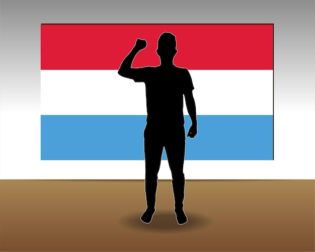 Vector vectorontwerp van een enkel stuk papier met textuur van de vlag van luxemburg