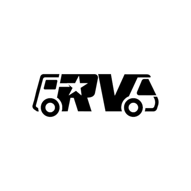 Vector vectorontwerp van het rv-caravanlogo