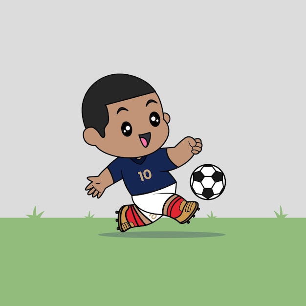Vectorontwerp van kinderkleding NATIONAL JERSEY FOOTBALTEAM FRANCE Kinderen spelen voetbal