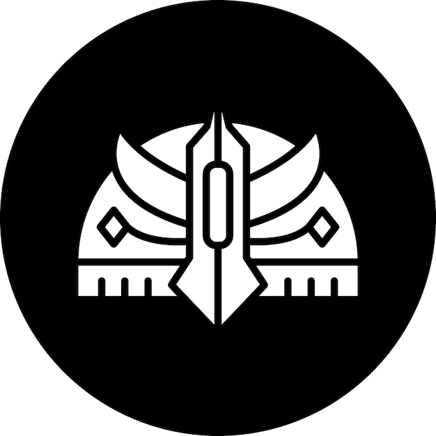 Vector vectorontwerp viking helmet icon style