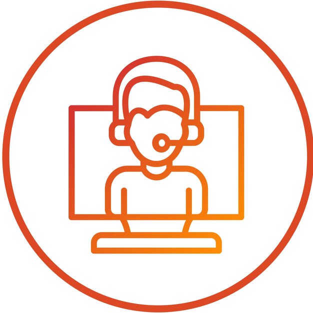 Vectorontwerp Virtuele ondersteuning Icon Style