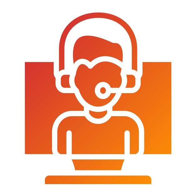 Vectorontwerp Virtuele ondersteuning Icon Style