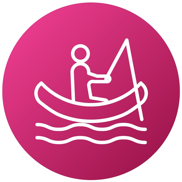 Vectorontwerp Visser Inboat Icon Style