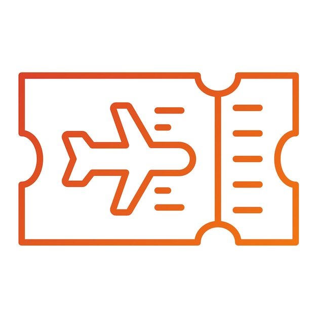 Vectorontwerp Vliegtuig Ticket Icon Style