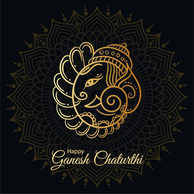 Vectorontwerp voor Ganesh Chaturthi Concept Vinayak Ganpati Bappa Morya Indian Festival