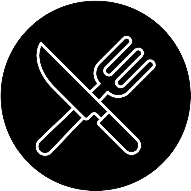Vectorontwerp Vork en mes Icon Style