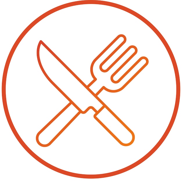 Vectorontwerp Vork en mes Icon Style
