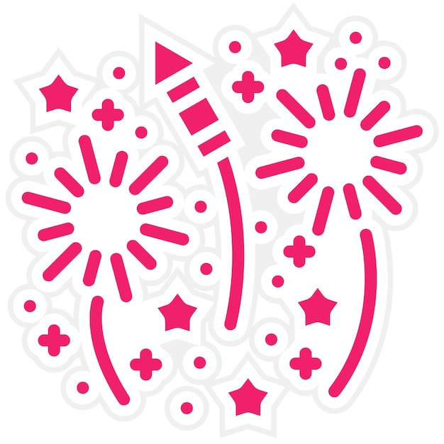 Vectorontwerp vuurwerk icoon stijl