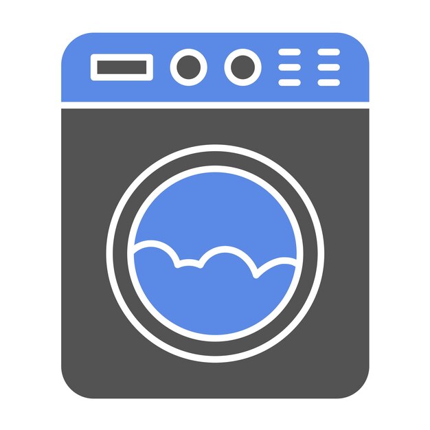 Vector vectorontwerp wasmachine icon style