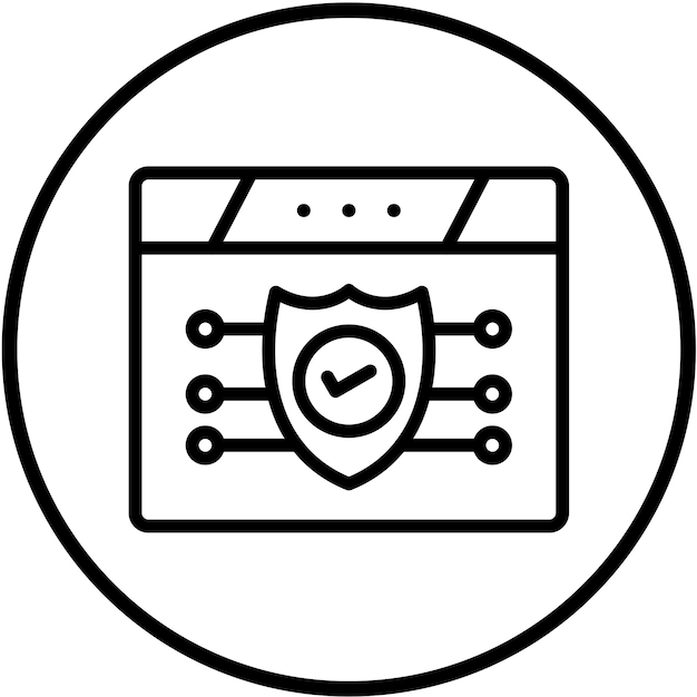 Vectorontwerp Webbescherming Icon Stijl