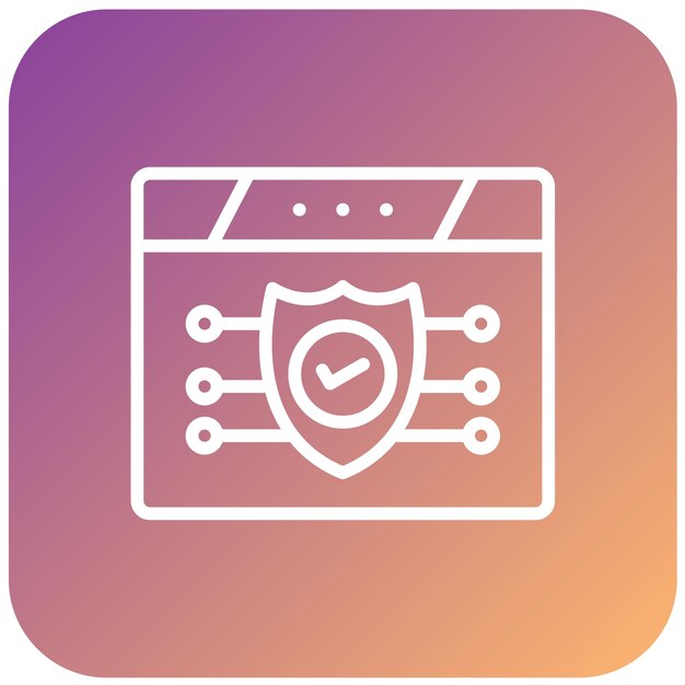 Vectorontwerp Webbescherming Icon Stijl