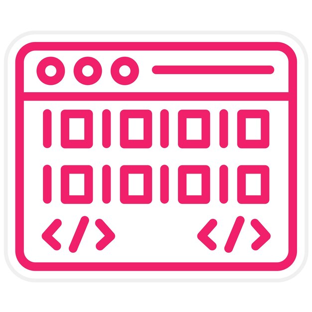 Vectorontwerp Webcodering Icon Stijl