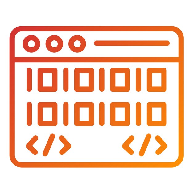 Vectorontwerp Webcodering Icon Stijl