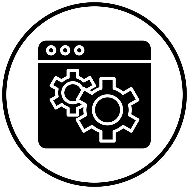 Vectorontwerp Webinstelling Icon Stijl