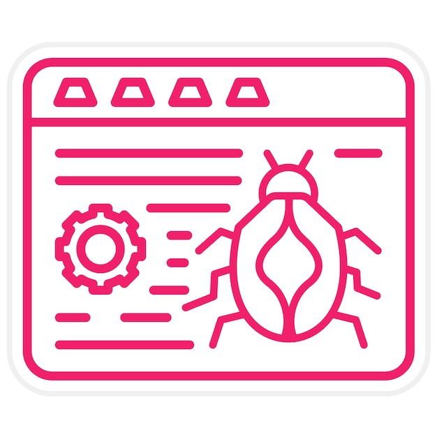 Vectorontwerp Website Bug Icon Style
