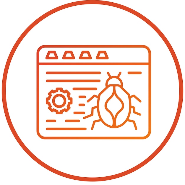 Vectorontwerp Website Bug Icon Style
