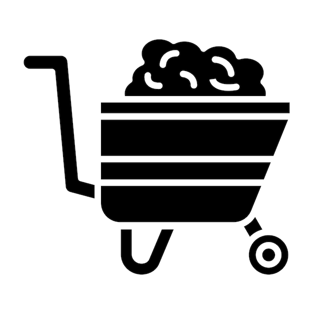 Vectorontwerp Wheelbarrow Icon Style
