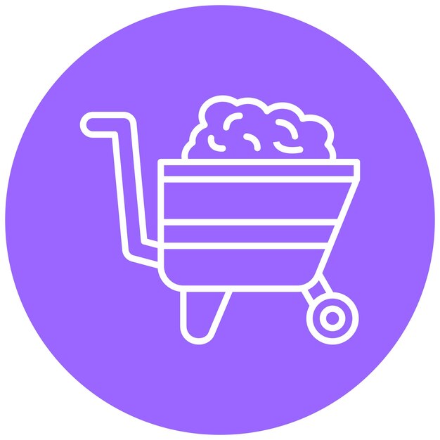 Vectorontwerp Wheelbarrow Icon Style