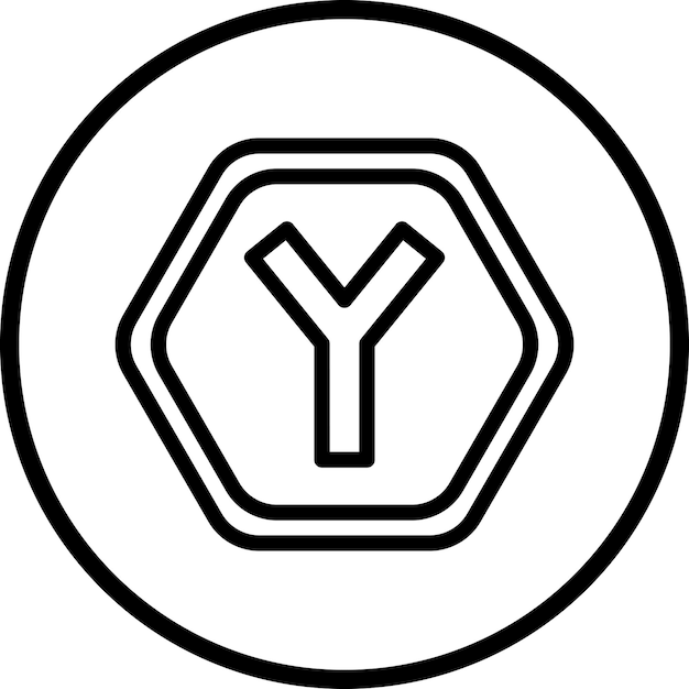 Vectorontwerp Y Intersectie Icon Stijl