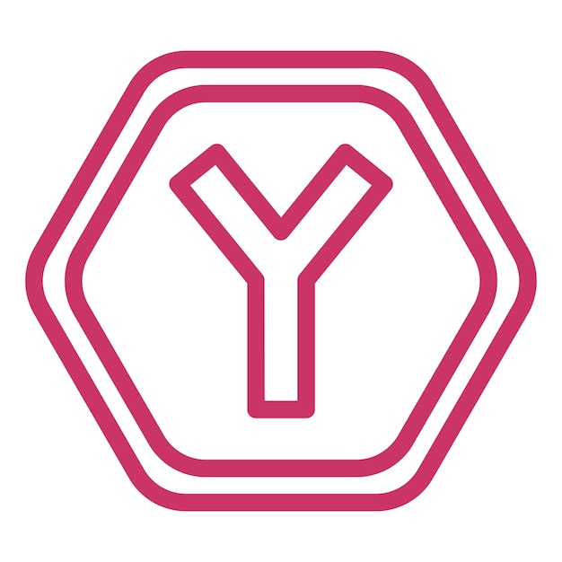 Vectorontwerp Y Intersectie Icon Stijl