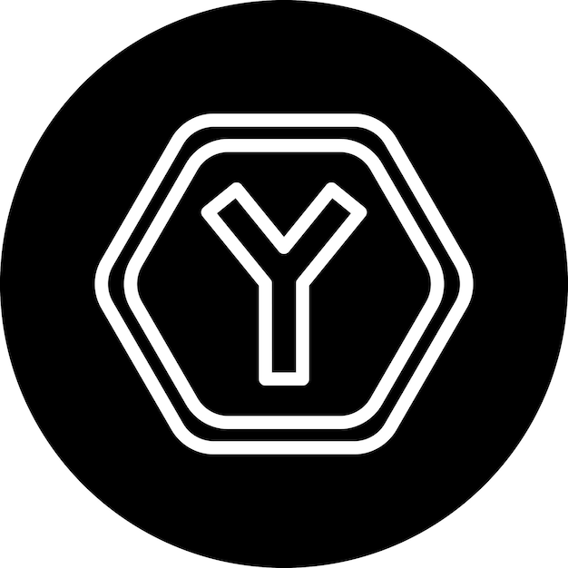 Vectorontwerp Y Intersectie Icon Stijl