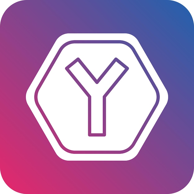 Vectorontwerp Y Intersectie Icon Stijl