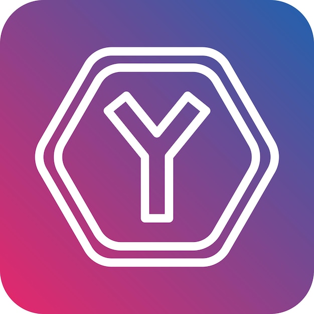 Vectorontwerp Y Intersectie Icon Stijl