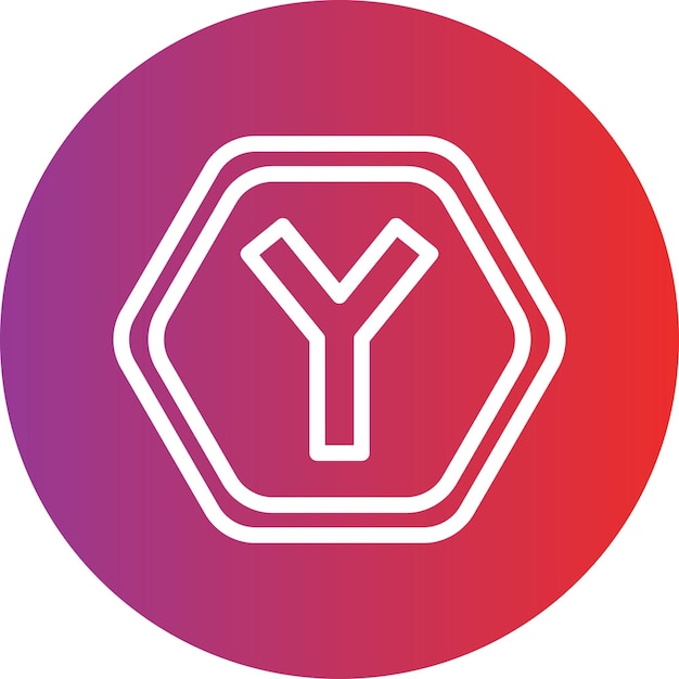 Vectorontwerp Y Intersectie Icon Stijl