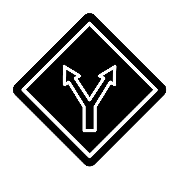 Vectorontwerp Y Intersectie Icon Stijl
