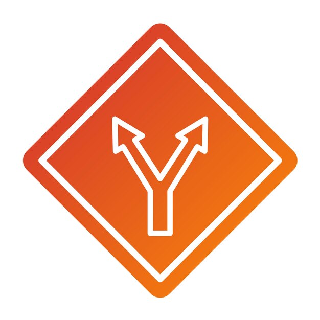 Vectorontwerp Y Intersectie Icon Stijl