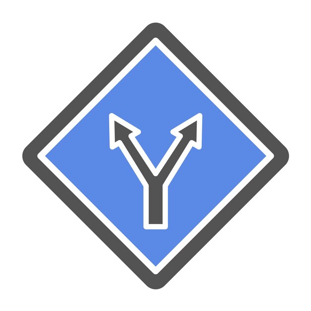 Vectorontwerp Y Intersectie Icon Stijl
