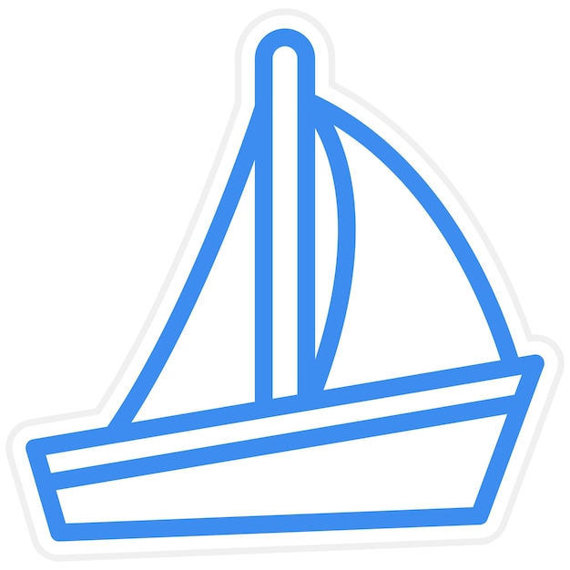 Vector vectorontwerp zeilboot icon style