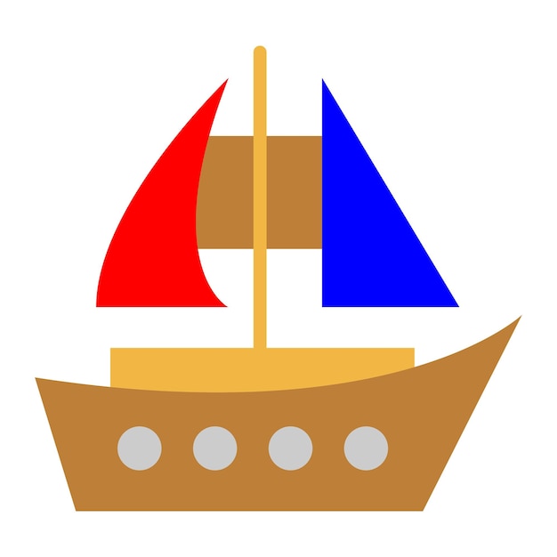 Vectorontwerp Zeilboot Icon Style