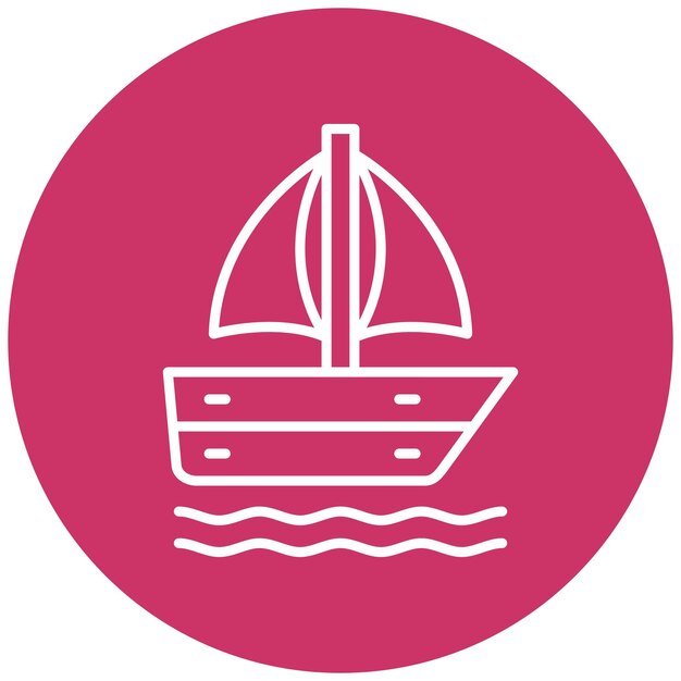 Vectorontwerp Zeilboot Icon Style