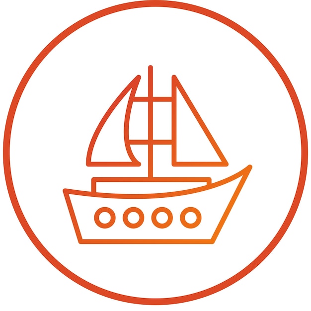 Vectorontwerp Zeilboot Icon Style