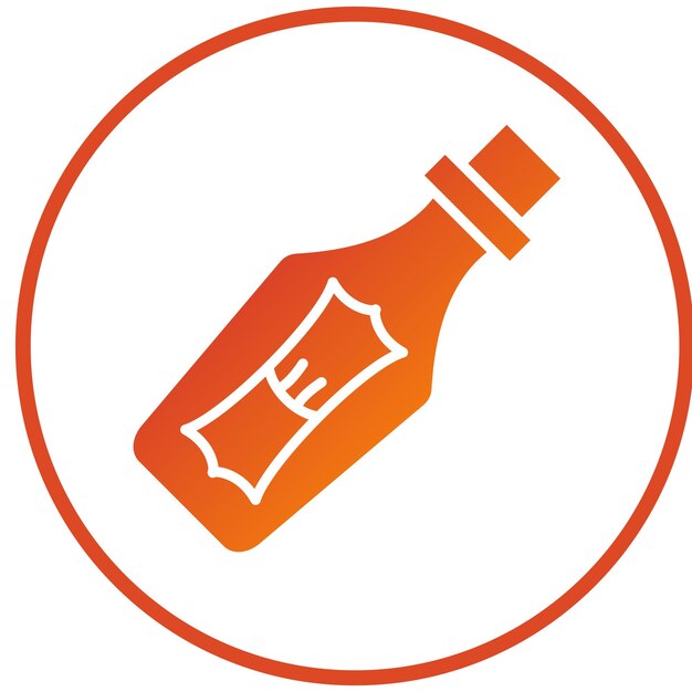 Vectorontwerpboodschap in een fles icoon stijl