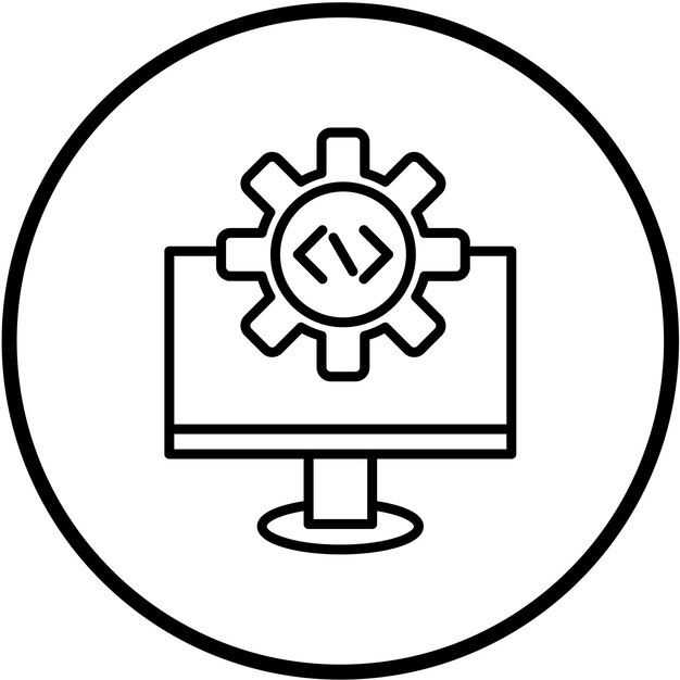 Vectorontwerpcode-instellingen Icon stijl