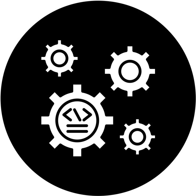 Vectorontwerpcode-instellingen Icon stijl